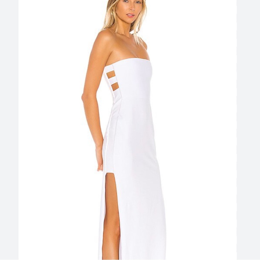 NOOKIE REVOLVE Flaunt Gown Open Side Strapless Dress in White Size M
